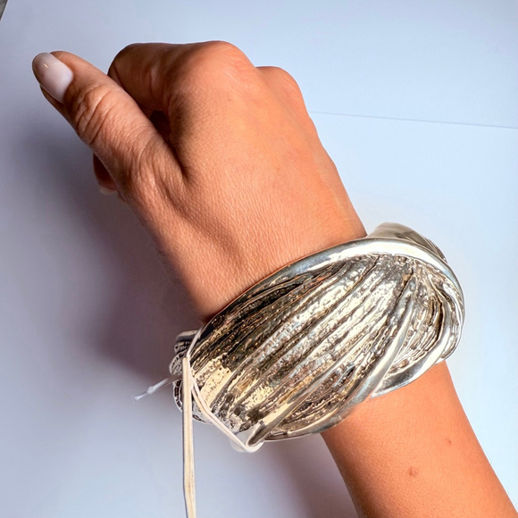 HUGE Didae Shablool Israel 925 Sterling Silver 40mm Wide Bangle Bracelet NWT! - Picture 9 of 12